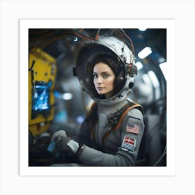 Woman In Space Art Print