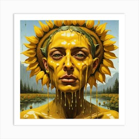 Sunflower Woman Art Print