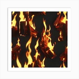 Fire Logs 1 Art Print