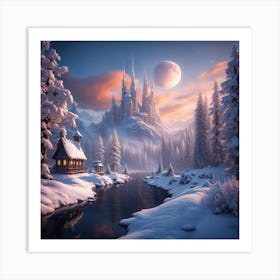 Snowy Castle Art Print