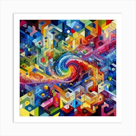 Abstract Colorful Fractal Painting Art Print