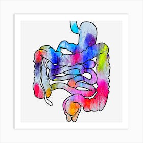 Digestive System Gastrointestinal Tract Watercolor Art Gifts Art Print