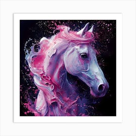 Horse In Pink And Purple Abstract Splendor 2 Art Print