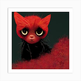 Red Cat Art Print