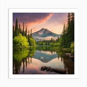 Sunrise In The Mountains Art Print