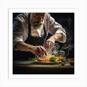 Chef Preparing Food Art Print