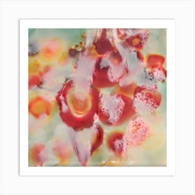 Nectarine - A juicy and luscious artwork that celebrates the natural beauty of this succulent fruit. Through its vivid colours and rich textures, this piece captures the essence of a ripe nectarine, tantalizing the senses with its sweetness and juiciness. Art Print