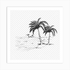 Palm Trees In The Sand Art Print