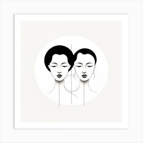 Portrait Of Two Women Art Print