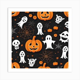 Halloween Seamless Pattern Art Print