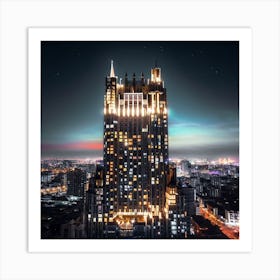 Night Skyscraper Art Print