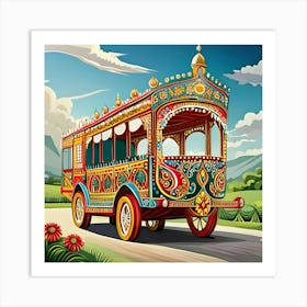 Pakistan Tour Bus Art Print