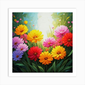 Flowers In The Garden Art Print