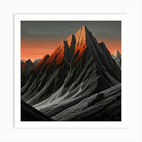 Sunset In The Mountains Art Print