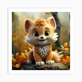 Fox In The Forest 17 Art Print