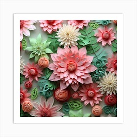 Paper Flower Wall Art 4 Art Print