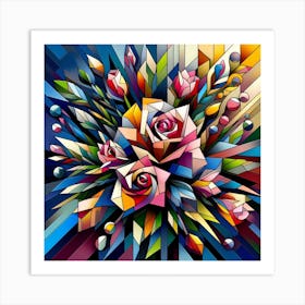 Abstract Roses Art Print