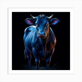 Black Cow Portrait Art Print