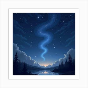 Dreamy Night Sky With Swirling Constellations 1 Art Print