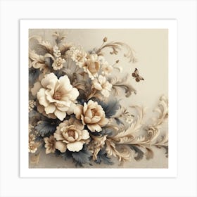 Floral Wallpaper Art Print