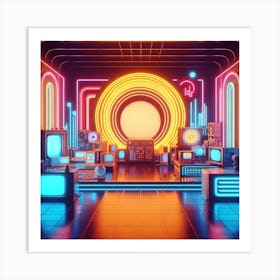 Retro Neon Room Art Print