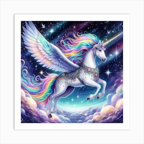 Unicorn In The Sky 1 Art Print