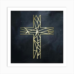 Gold Cross, Christianity Jesus cross Art Print