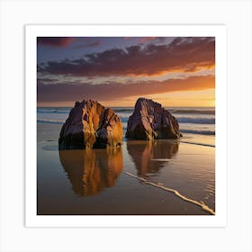 Rock Formations At Sunset Art Print