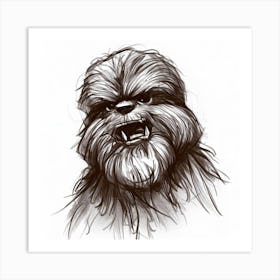 Chewbacca Sketch Art Print