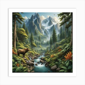 Bear In The Forest Art Print