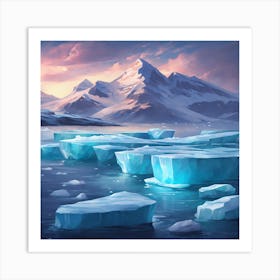 Icebergs Art Print