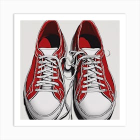 Red Sneakers Art Print