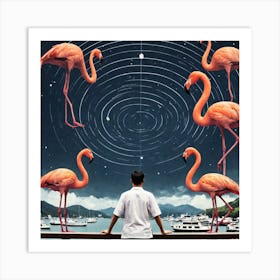 Flamingos 11 Art Print