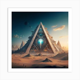 Pyramid In The Desert Art Print