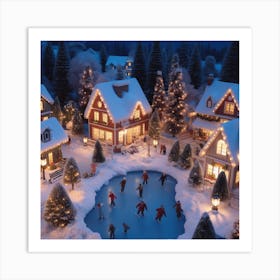 Christmas Village 3 Art Print