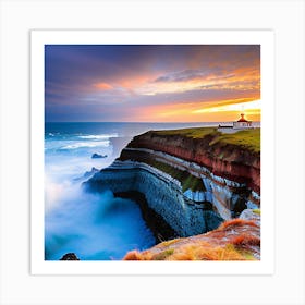 Sunset At The Cliffs Art Print