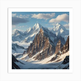 Snowy Mountains Art Print