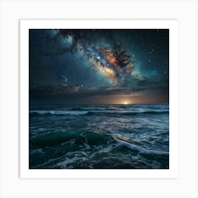 Milky Over The Ocean Art Art Print