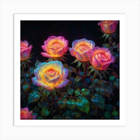 Rainbow Roses Art Print