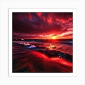 Sunset Over The Ocean 200 Art Print