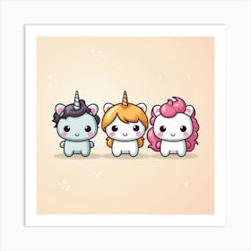 Cute Unicorns Art Print