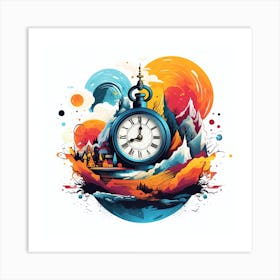 Clock In The Sky Art Print