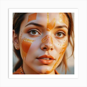 Orange Face Painting Art Print