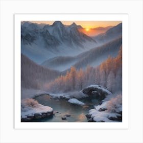 Dreamshaper V7 In This Harmonious Convergence Of Mountains For 1 Art Print