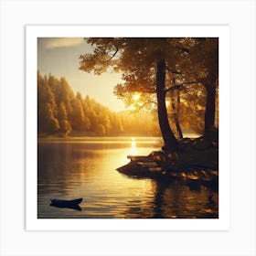 Sunset By The Lake 13 Art Print