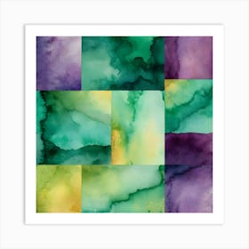 Watercolor Squares Art Print