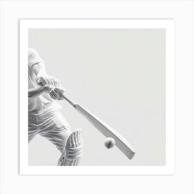 Cricket Player In Action 3 Art Print