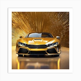 Golden Bmw I8 1 Art Print