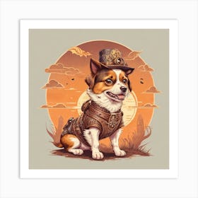 Steampunk Dog 1 Art Print