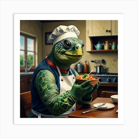 Turtle Chef Art Print